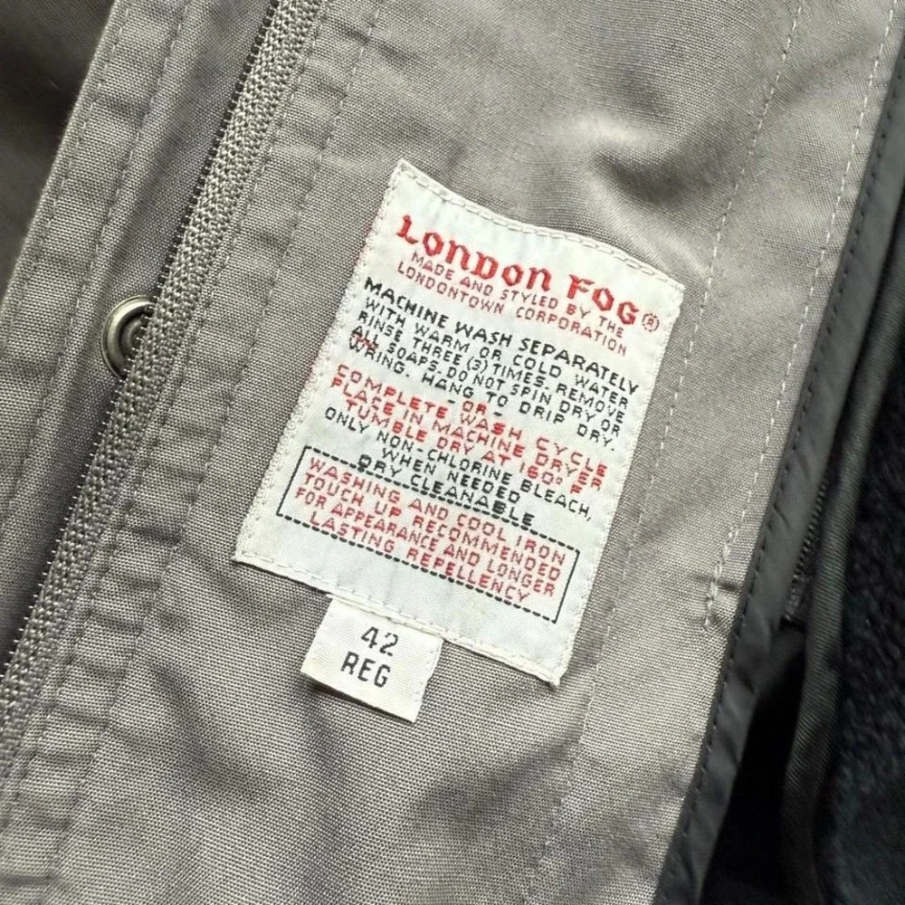 London Fog Gray Lined Jacket Size 42 Reg Classic Zip Coat